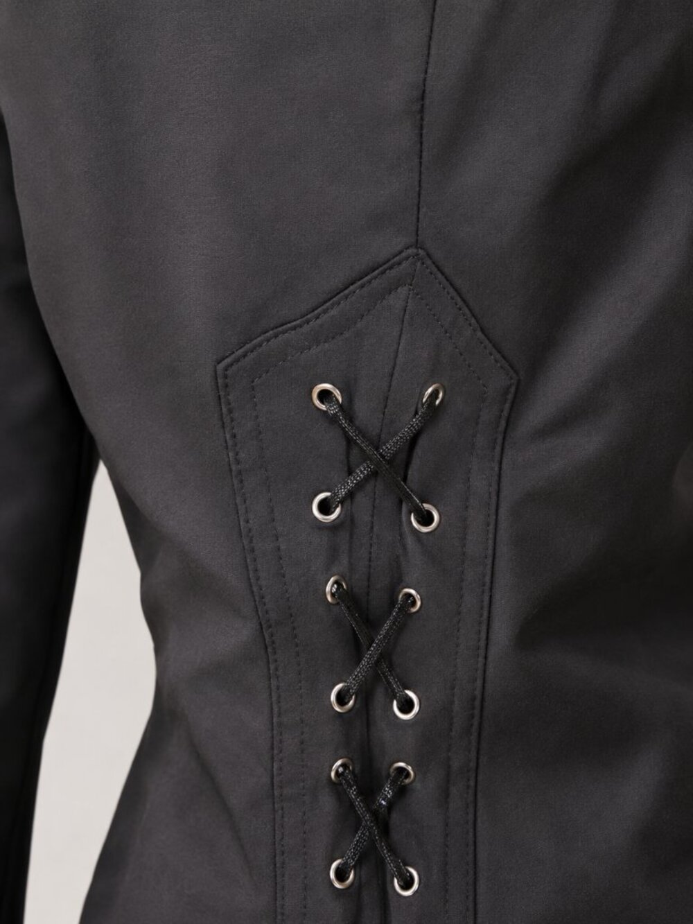 Gucci Black Button Front Lace-Up Back Blouse Shirt Size L - Picture 12 of 13